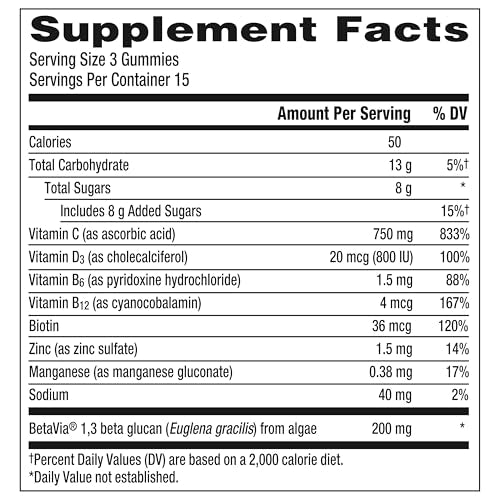 Emergen-C Immune+ Triple Action Immune Support Gummies, BetaVia (R), 1000mg Vitamin C, B Vitamins, Vitamin D and Antioxidants - FENGGESTORE20