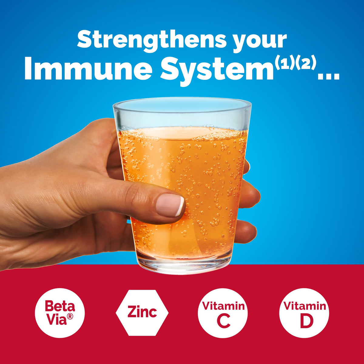 Emergen-C Immune+ Triple Action Immune Support Powder, BetaVia (R), 1000mg Vitamin C, B Vitamins, Vitamin D and Antioxidants - FENGGESTORE20