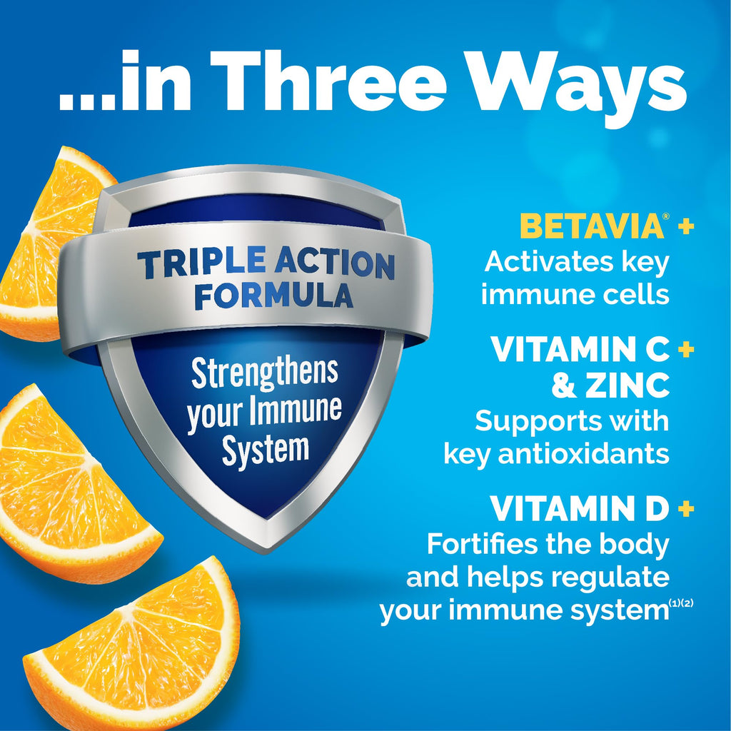 Emergen-C Immune+ Triple Action Immune Support Powder, BetaVia (R), 1000mg Vitamin C, B Vitamins, Vitamin D and Antioxidants - FENGGESTORE20