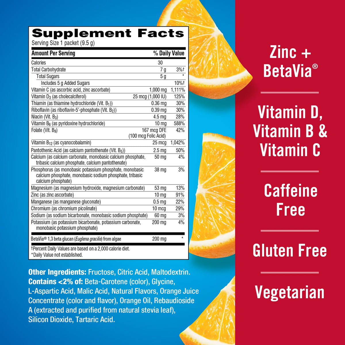 Emergen-C Immune+ Triple Action Immune Support Powder, BetaVia (R), 1000mg Vitamin C, B Vitamins, Vitamin D and Antioxidants - FENGGESTORE20