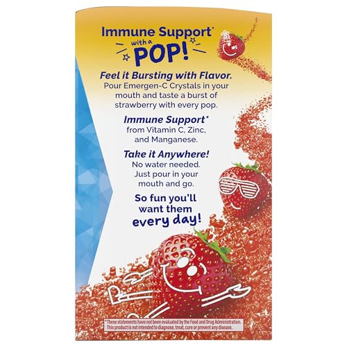 Emergen-C Kidz Crystals, On-the-Go Emergen-C Immune Support Supplement with Vitamin C, B Vitamins, Zinc and Manganese - FENGGESTORE20