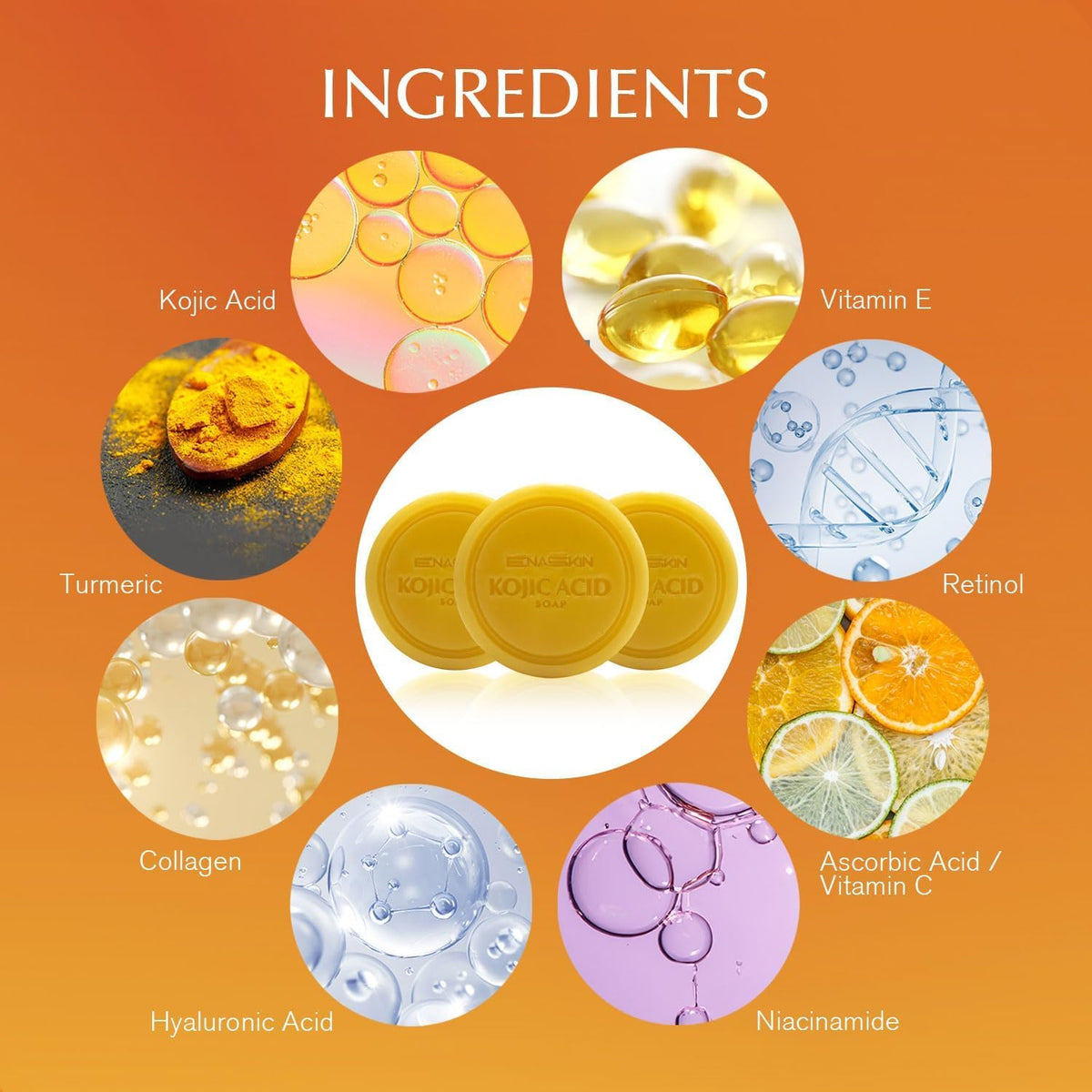Enaskin Dark Spot Set - Serum & Soap Bars: Hyperpigmentation Body Treatment for Freckles Melasma Age Spot Sun Spot - Dark Spots Corrector Serum - FENGGESTORE20