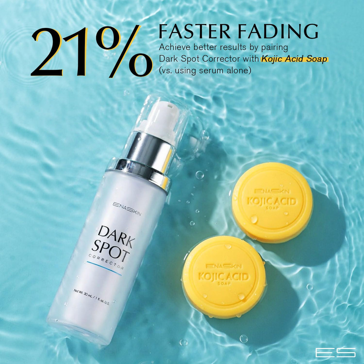 Enaskin Dark Spot Set - Serum & Soap Bars: Hyperpigmentation Body Treatment for Freckles Melasma Age Spot Sun Spot - Dark Spots Corrector Serum - FENGGESTORE20