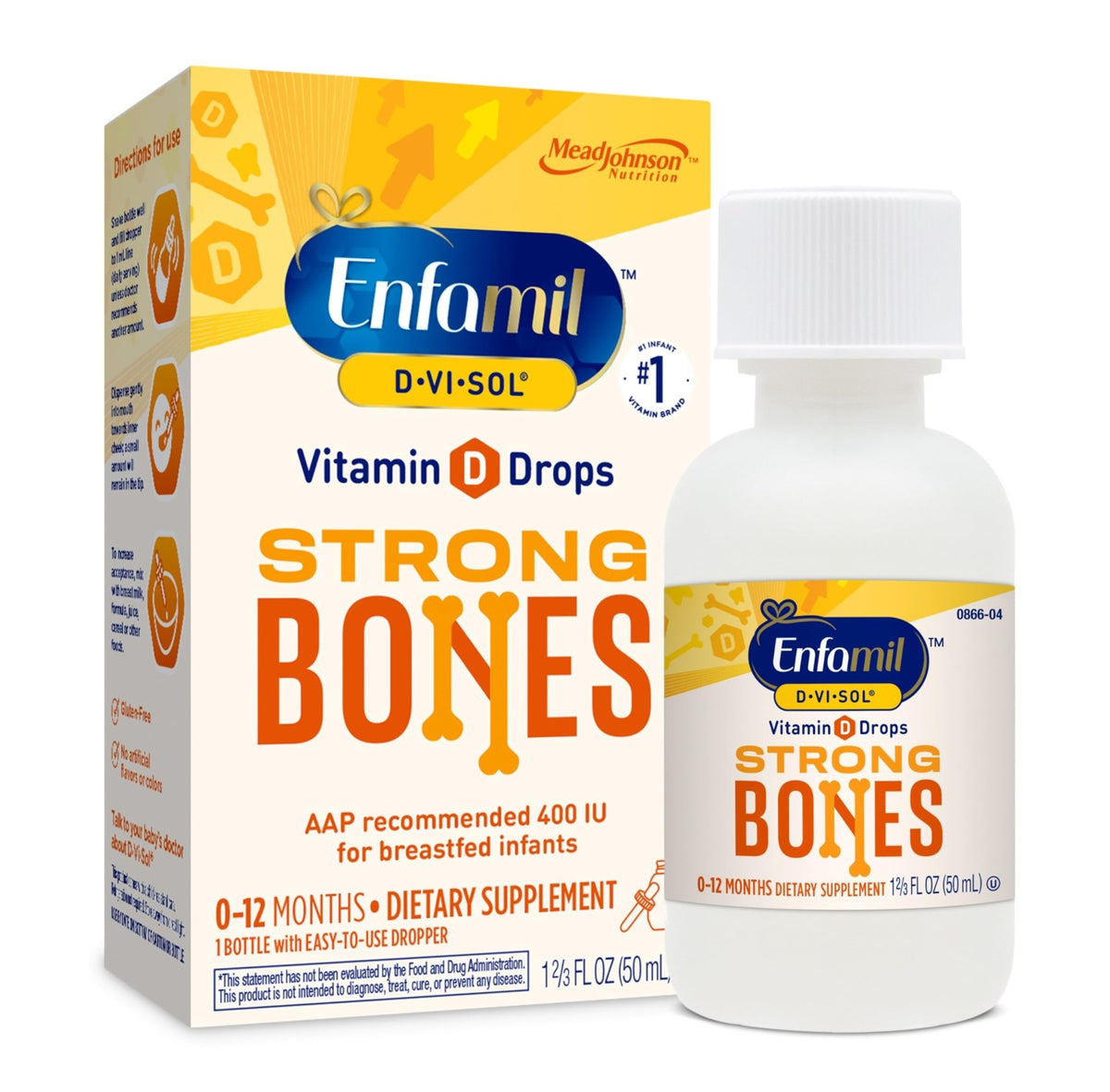 Enfamil Baby Vitamin D-Vi-Sol Liquid Supplement Drops for Infants, Supporting Strong Teeth & Bones in Newborn Babies, Easy-to-Use - FENGGESTORE20