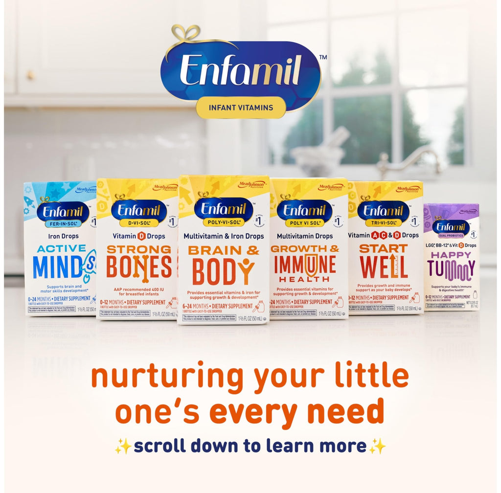 Enfamil Baby Vitamin D-Vi-Sol Liquid Supplement Drops for Infants, Supporting Strong Teeth & Bones in Newborn Babies, Easy-to-Use - FENGGESTORE20