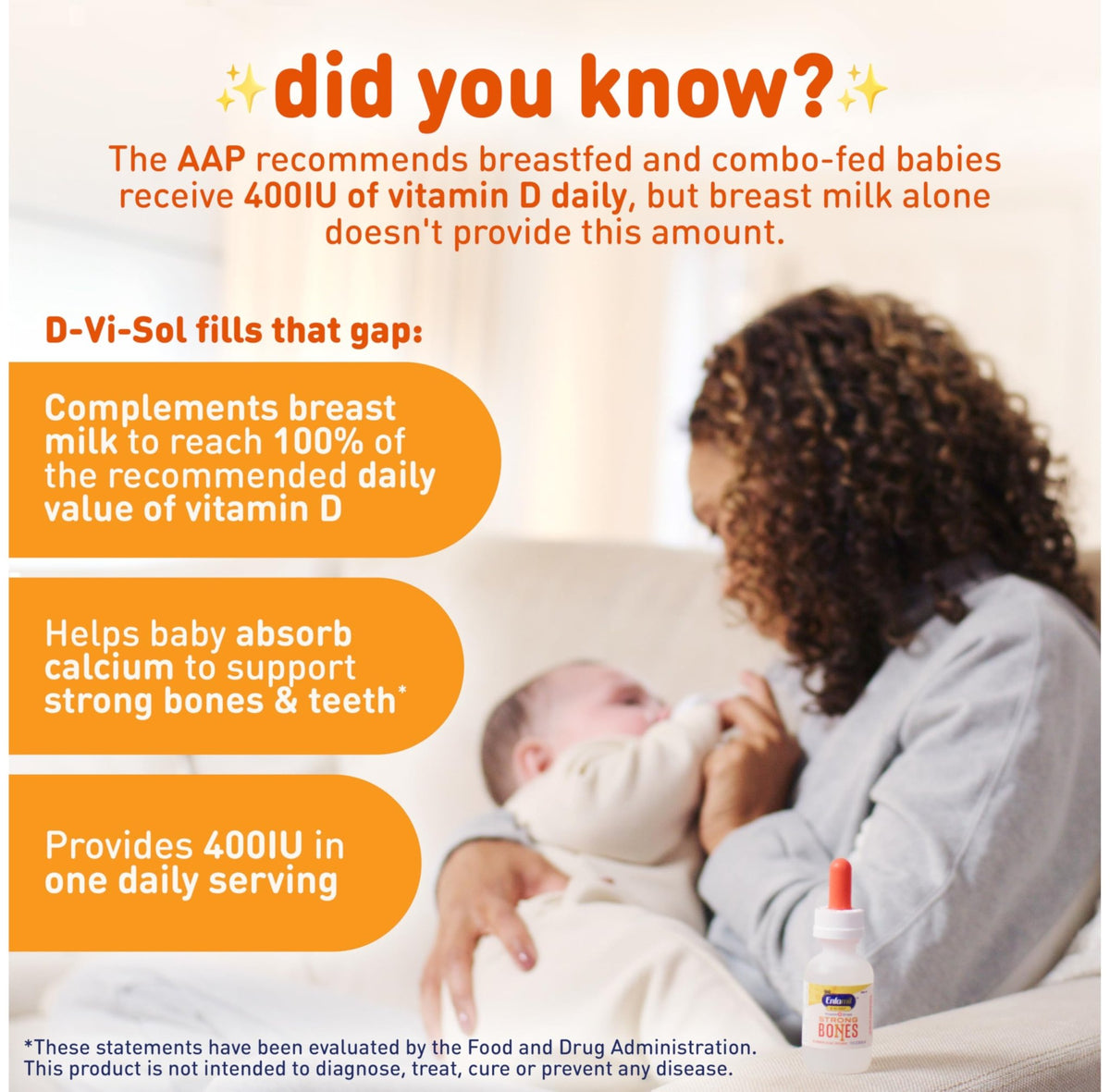 Enfamil Baby Vitamin D-Vi-Sol Liquid Supplement Drops for Infants, Supporting Strong Teeth & Bones in Newborn Babies, Easy-to-Use - FENGGESTORE20