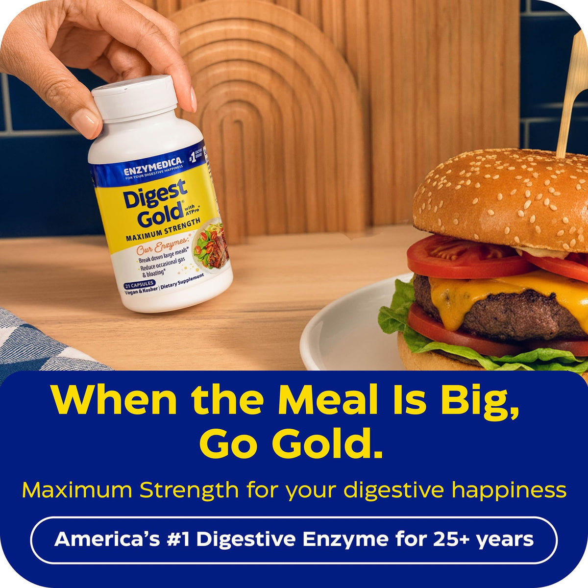 Enzymedica, Digest Gold + ATPro, Maximum Strength Enzymes, 45 Capsules - FENGGESTORE20