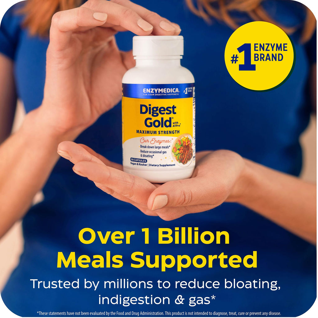 Enzymedica, Digest Gold + ATPro, Maximum Strength Enzymes, 45 Capsules - FENGGESTORE20