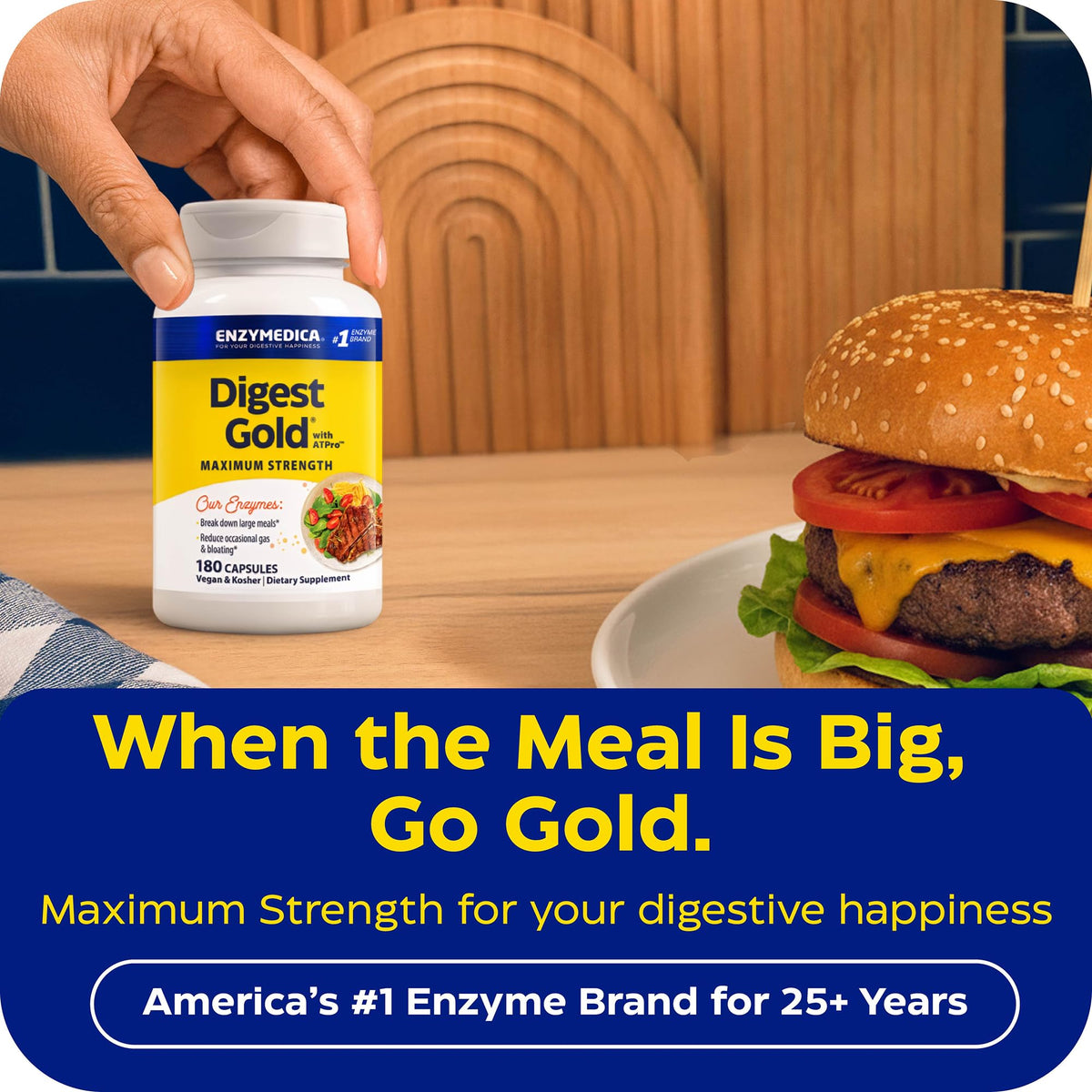 Enzymedica Digest Gold - Digestive Enzyme Supplement for Women & Men, Enzyme Capsules for Digestion, Gut Health Support, Helps Gas & Bloating, ATPro Energy Support, - FENGGESTORE20