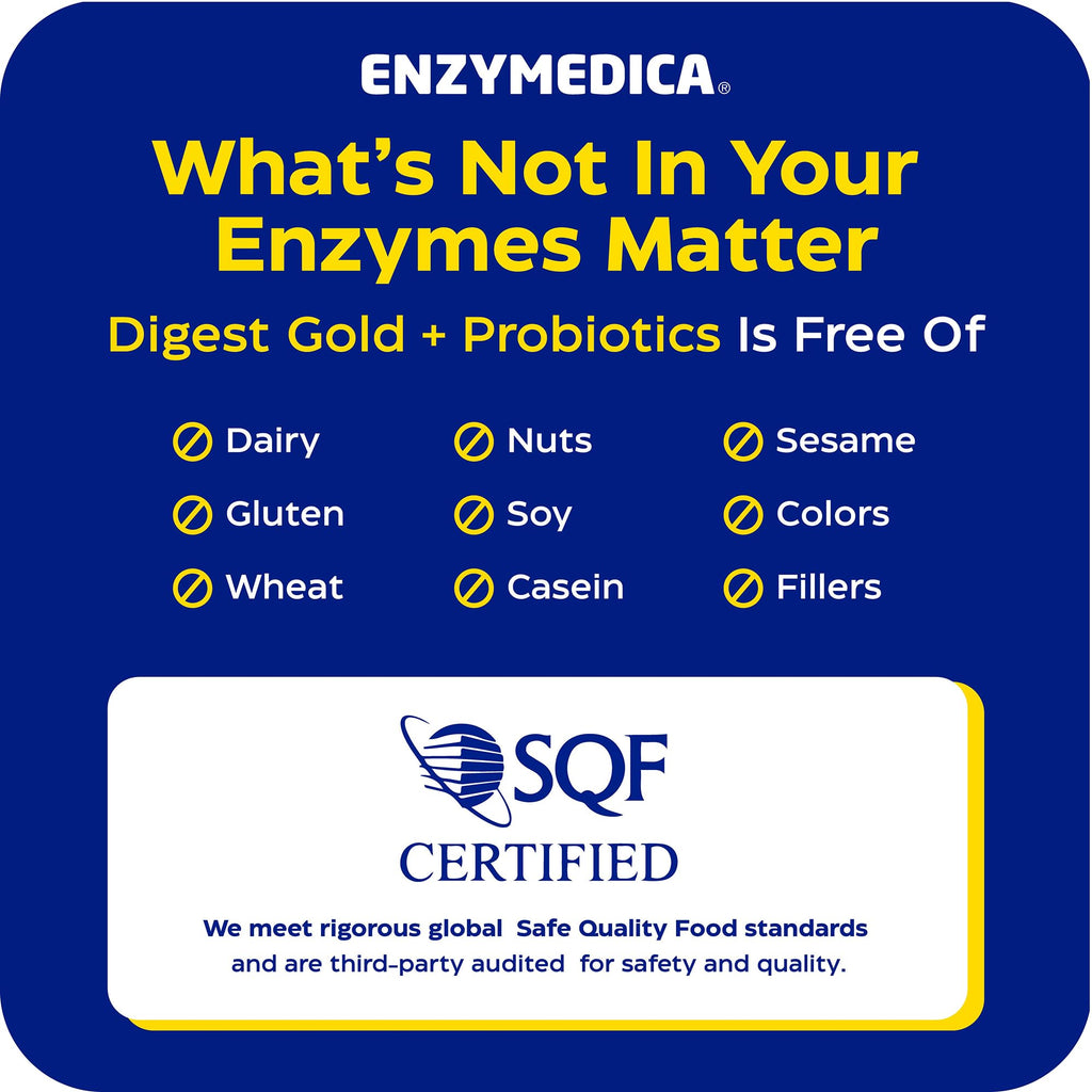 Enzymedica Digest Gold + Probiotics - Digestive Enzyme Supplement for Women & Men, Enzyme and Probiotic Capsules for Digestion, Gut Health Support, - FENGGESTORE20