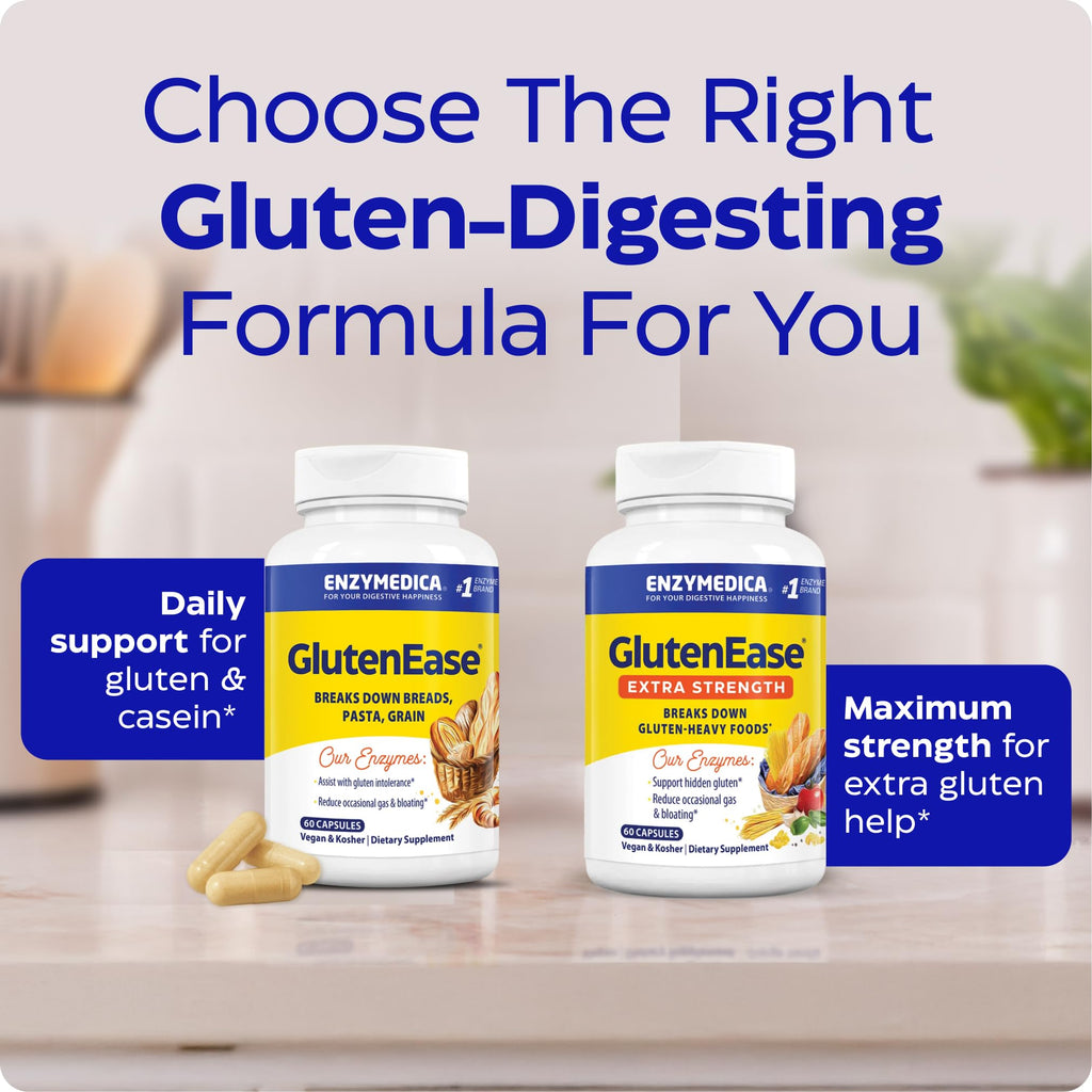 Enzymedica GlutenEase - Digestive Enzyme Supplement for Women & Men, Gluten & Casein Sensitivity Support, Enzymes for Digestion & Gut Health - FENGGESTORE20