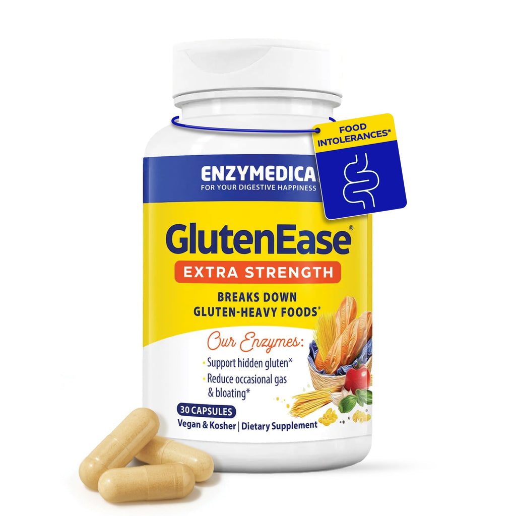 Enzymedica - GlutenEase Extra Strength, Complete Gluten & Casein Formula with Digestive Enzymes + DPP-IV, 30 Capsules - FENGGESTORE20