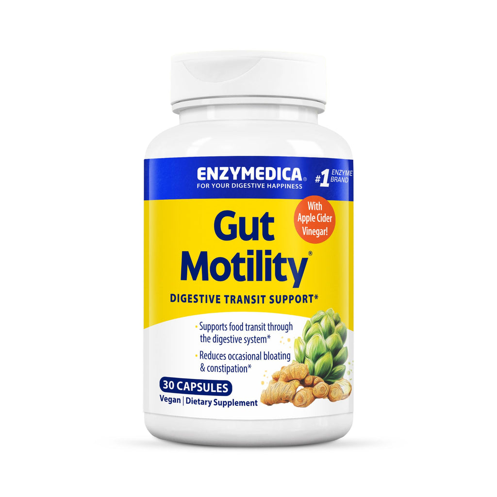Enzymedica Gut Motility Supplement for Men & Women - Apple Cider Vinegar Capsules with Artichoke & Ginger Extract, Digestive Health Support for Adults - FENGGESTORE20
