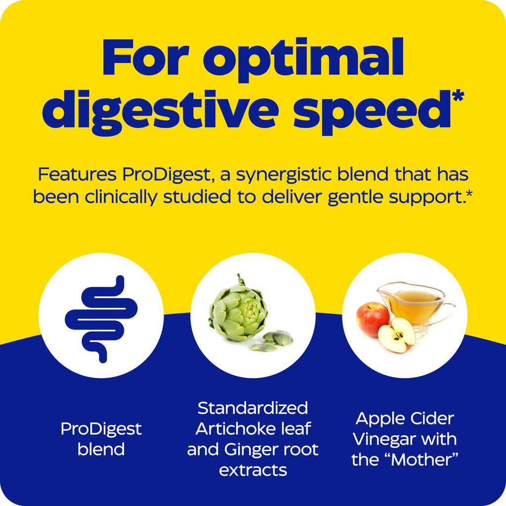 Enzymedica Gut Motility Supplement for Men & Women - Apple Cider Vinegar Capsules with Artichoke & Ginger Extract, Digestive Health Support for Adults - FENGGESTORE20