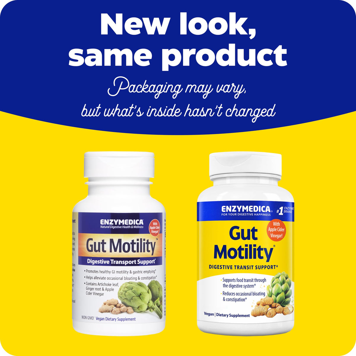 Enzymedica Gut Motility Supplement for Men & Women - Apple Cider Vinegar Capsules with Artichoke & Ginger Extract, Digestive Health Support for Adults - FENGGESTORE20