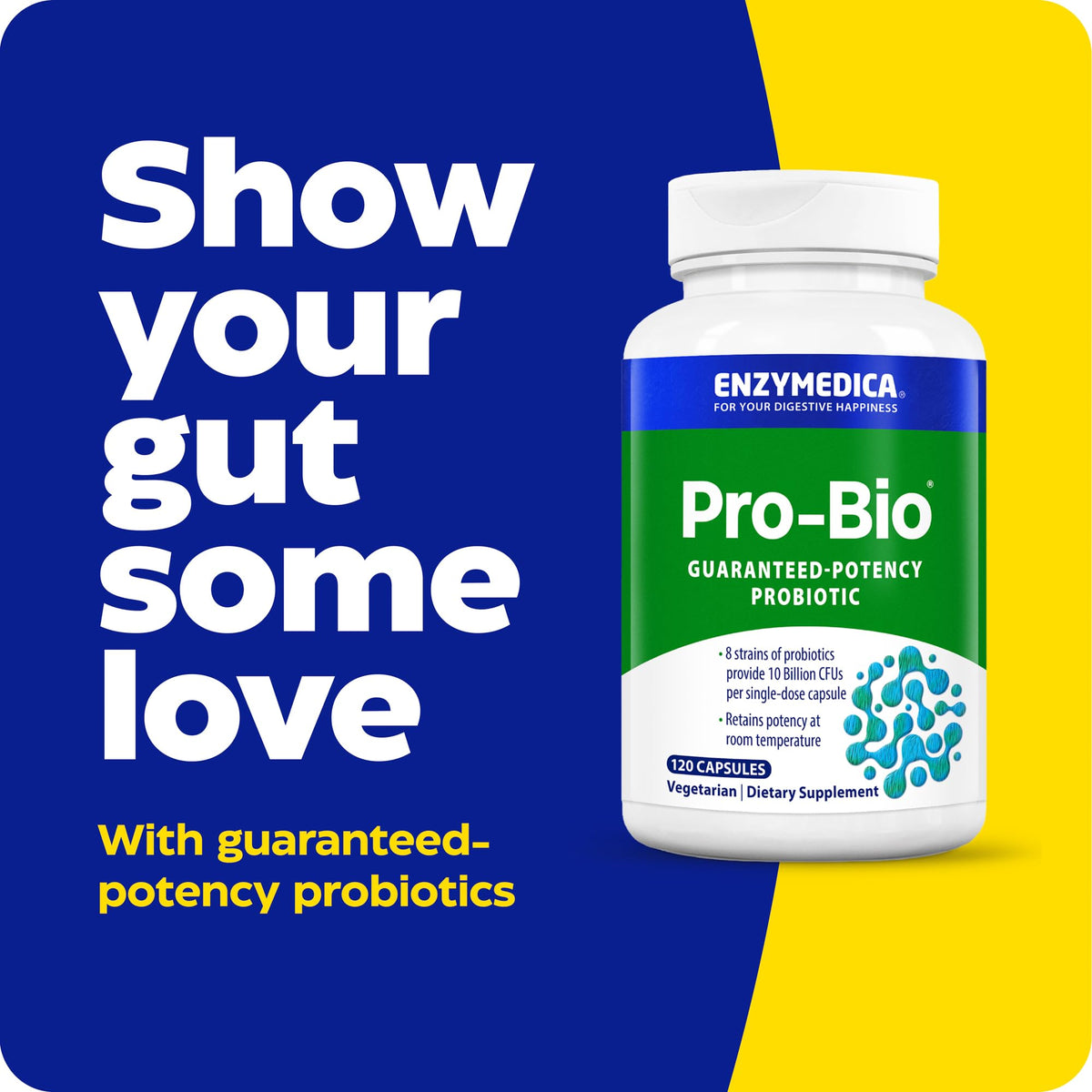 Enzymedica Pro-Bio Probiotic Supplement for Digestive & Gut Health - Daily Probiotic Capsules for Women & Men, 10 Billion CFU, Helps Reduce Gas & Bloating, - FENGGESTORE20