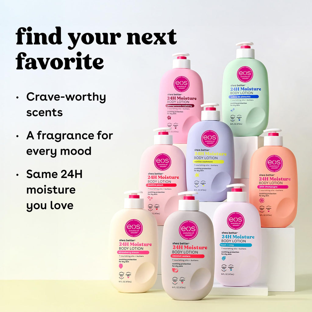 eos 24H Moisture Travel Body Lotion- Vanilla Cashmere, Travel Size Essential, Toiletries, Mini Body Lotion For Dry Skin, 2.5 fl oz - FENGGESTORE20