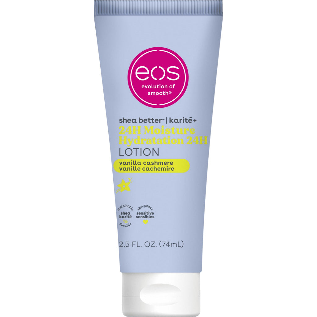 eos 24H Moisture Travel Body Lotion- Vanilla Cashmere, Travel Size Essential, Toiletries, Mini Body Lotion For Dry Skin, 2.5 fl oz - FENGGESTORE20