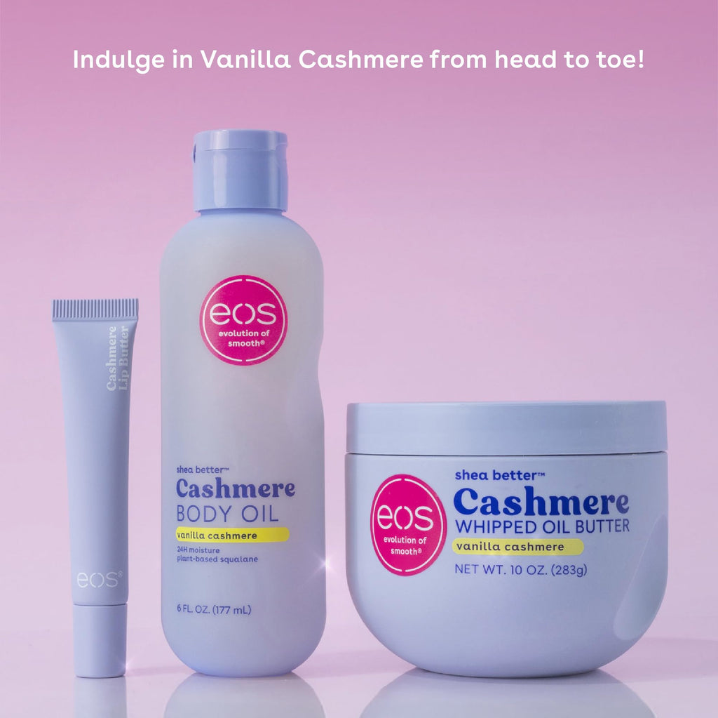 eos Cashmere Lip Butter - Vanilla Cashmere, Plumping Peptides, Smoothing, eos Lip Butter - FENGGESTORE20