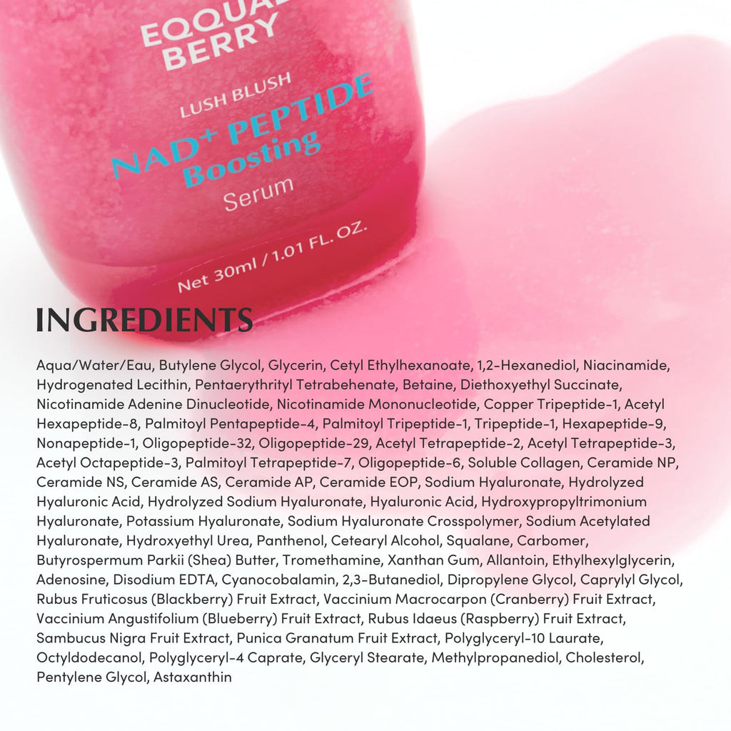 EQQUALBERRY NAD+ Peptide Boosting Serum – Niacinamide 2% + 14 Peptides + Vegan Collagen Anti-Aging Korean Skincare Face - FENGGESTORE20