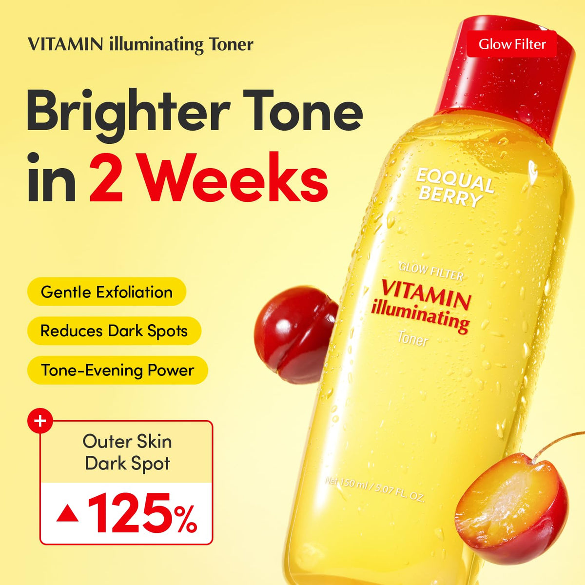 EQQUALBERRY Vitamin Illuminating Toner - Brightening Vitamin C & Niacinamide 3% - FENGGESTORE20