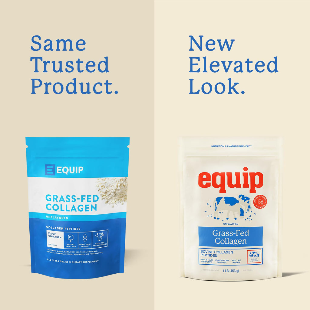 Equip Foods Grass Fed Collagen Powder | Hydrolyzed Bovine Collagen Peptides with Amino Acids | Prime Beef Collagen for Healthy Joints, Skin & Nails | Non-GMO, Paleo Friendly - FENGGESTORE20