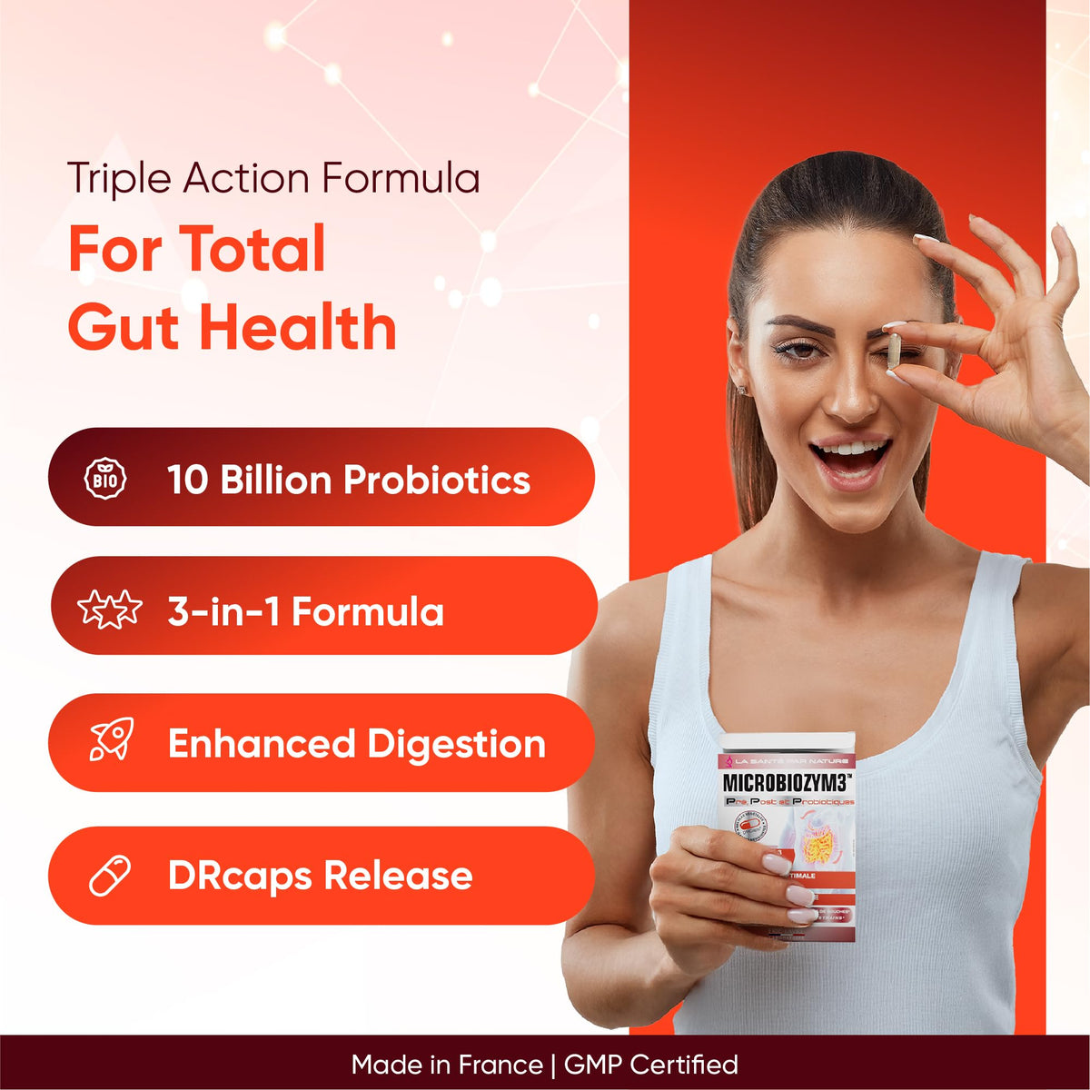 ERIC FAVRE Probiotics for Women Digestive Health – Triple Action with Prebiotics and Postbiotics, Reduces Bloating & Gas - FENGGESTORE20