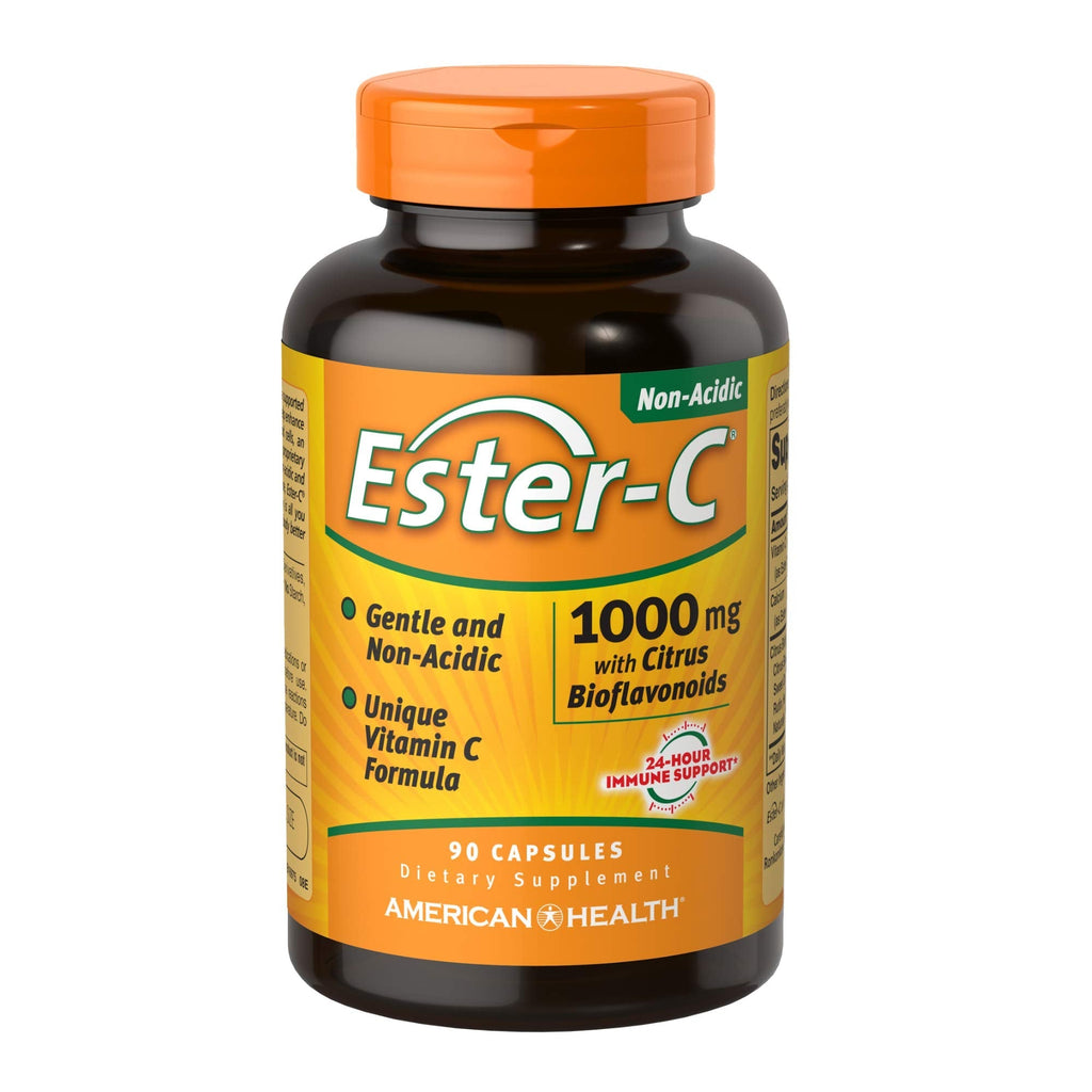 Ester-C American Health with Citrus Bioflavonoids Capsules - 24-Hour Immune Support, Gentle On Stomach, Non-Acidic Vitamin C - FENGGESTORE20