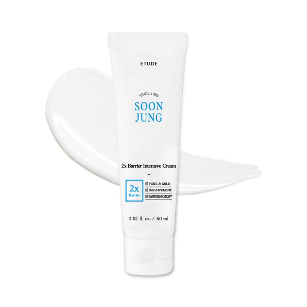 ETUDE SoonJung 2x Intensive Cream for Barrier Repair, Rich Moist, Madecassoside & Panthenol for Soothing, Face Moisturizer for Sensitive Skin - FENGGESTORE20
