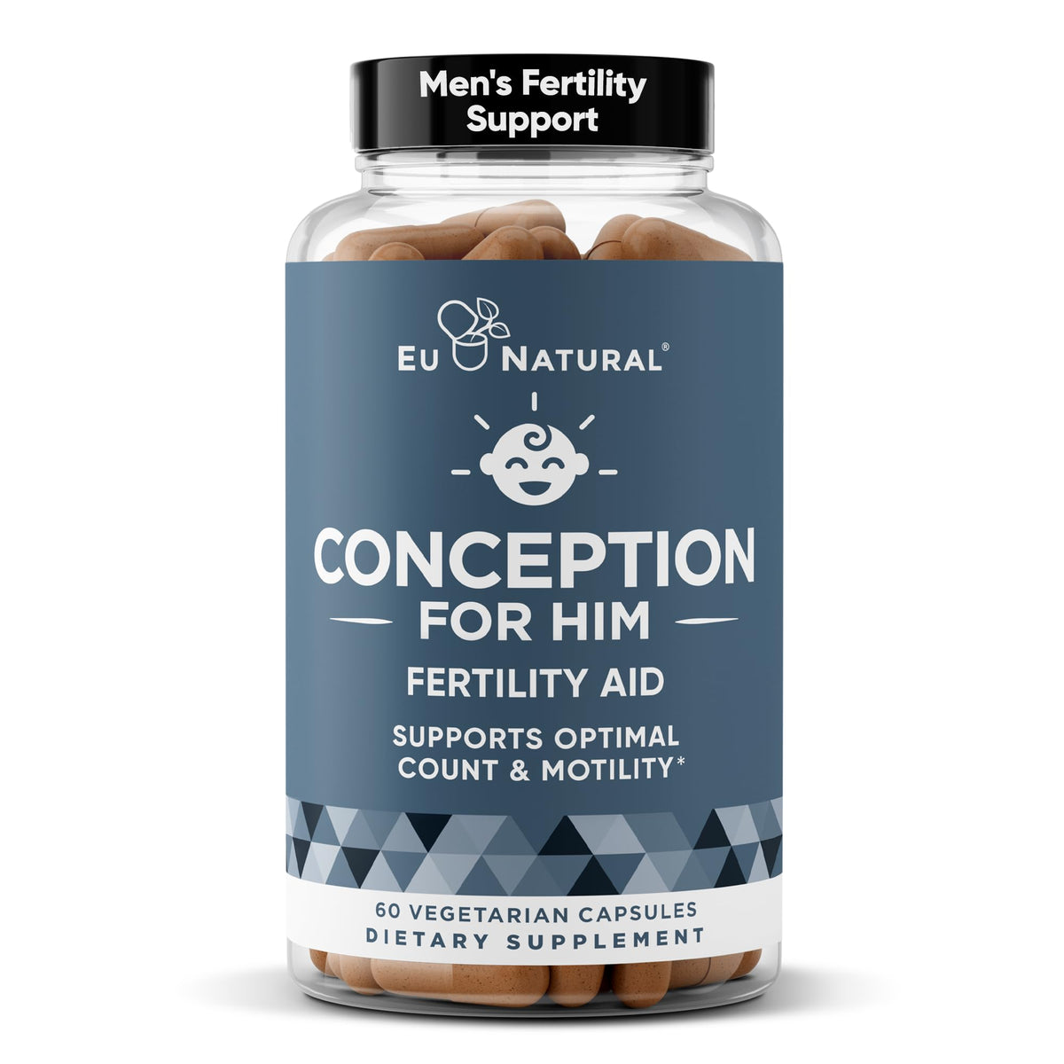 Eu Natural Conception for Him - Male Fertility Supplements with Ashwagandha, Folate & Zinc - Sperm Count, Motility & Strength Support - Fertility Support for Men, 60 Vegetarian Capsules - FENGGESTORE20