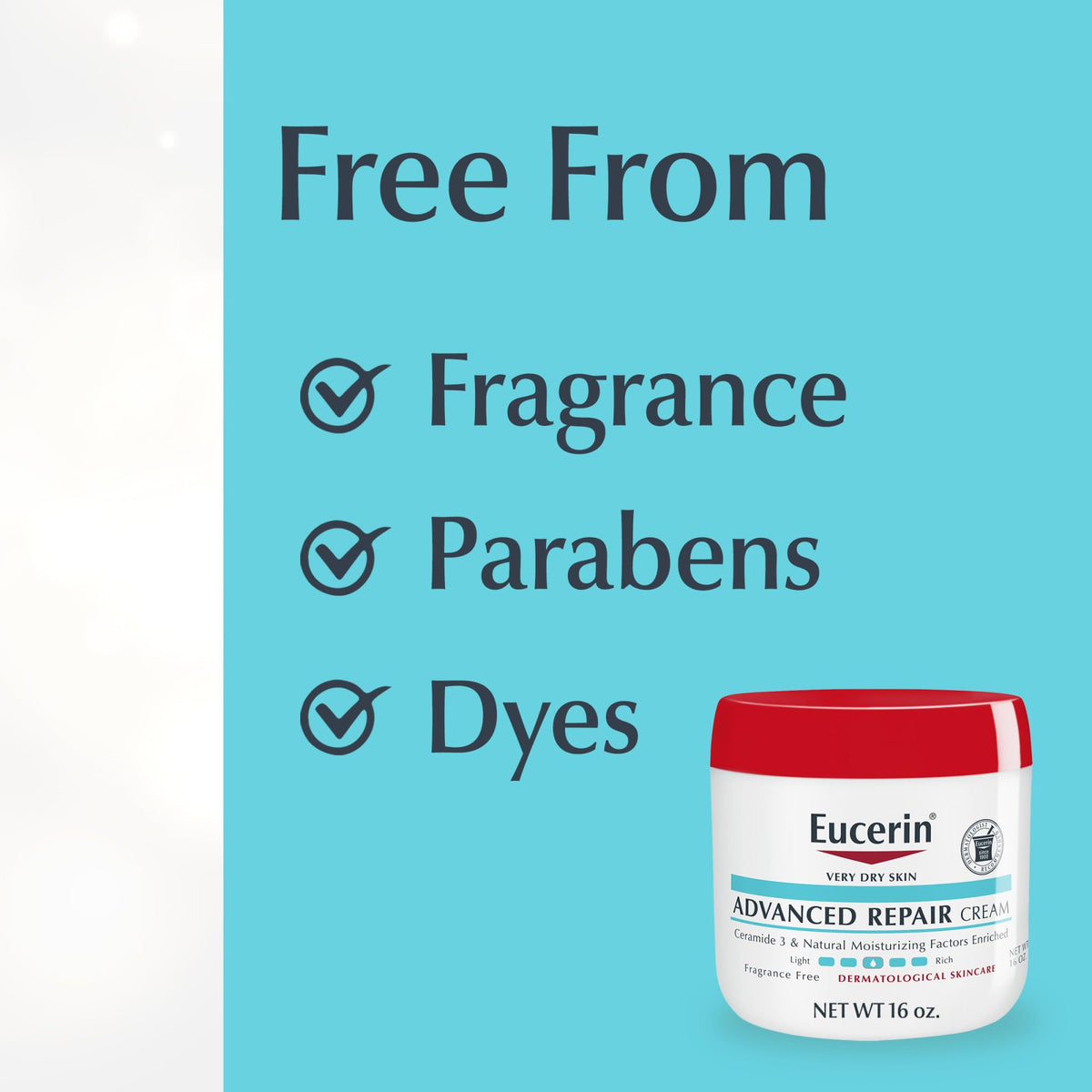 Eucerin Advanced Repair Body Cream for Very Dry Skin, Fragrance Free Daily Body Moisturizer, 16 Oz Jar - FENGGESTORE20