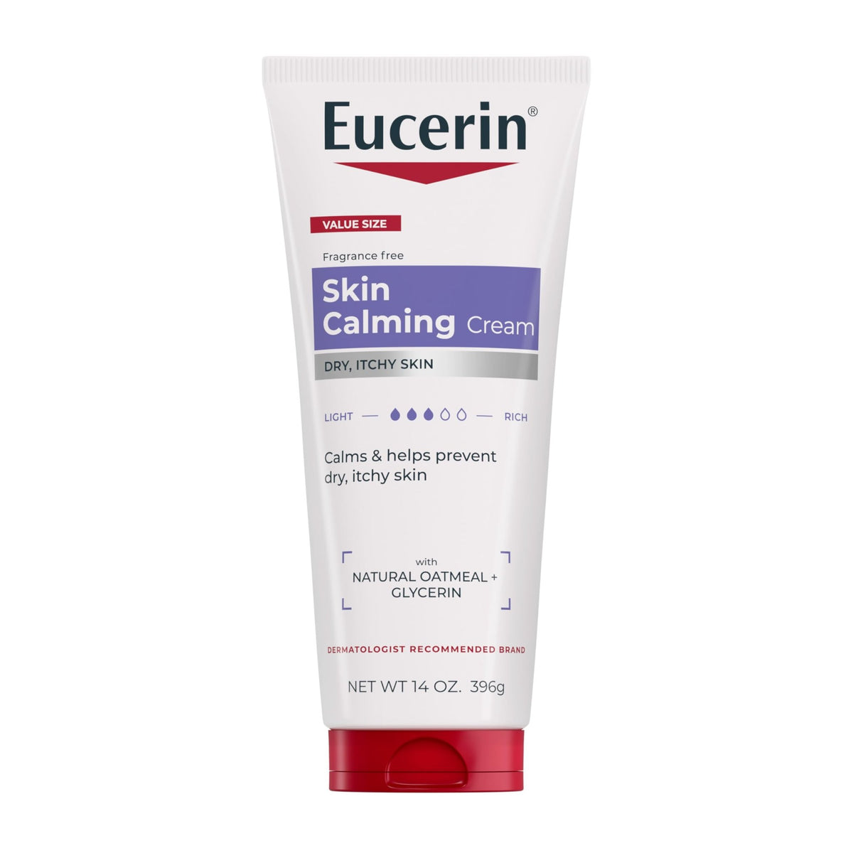 Eucerin Skin Calming Cream - Full Body Lotion for Dry, Itchy Skin, Natural Oatmeal Enriched - 14 oz. Tube - FENGGESTORE20