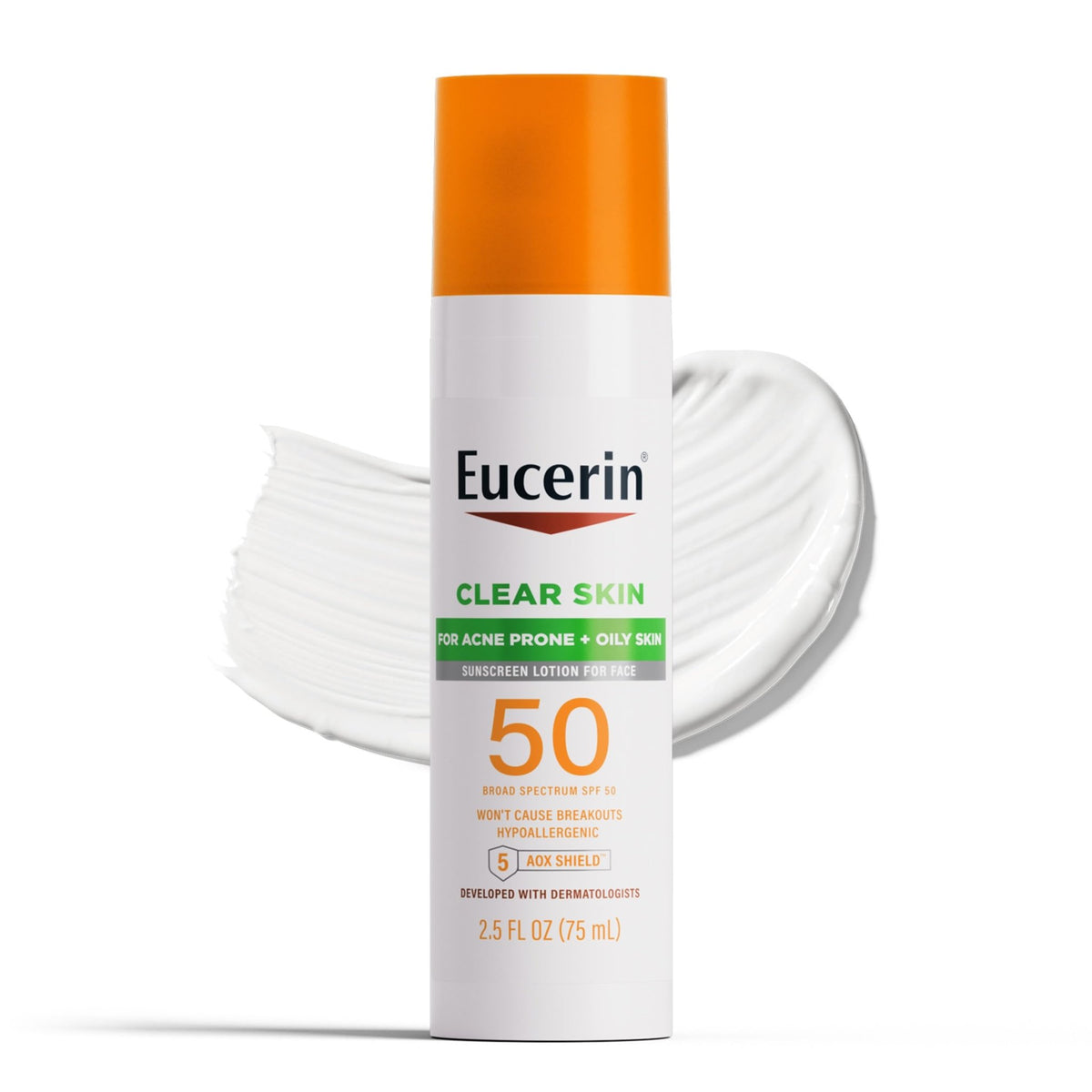 Eucerin Sun Clear Skin Face Sunscreen Lotion SPF 50 for Acne Prone and Oily Skin, Lightweight Sunscreen with Oil-Absorbing Minerals - FENGGESTORE20