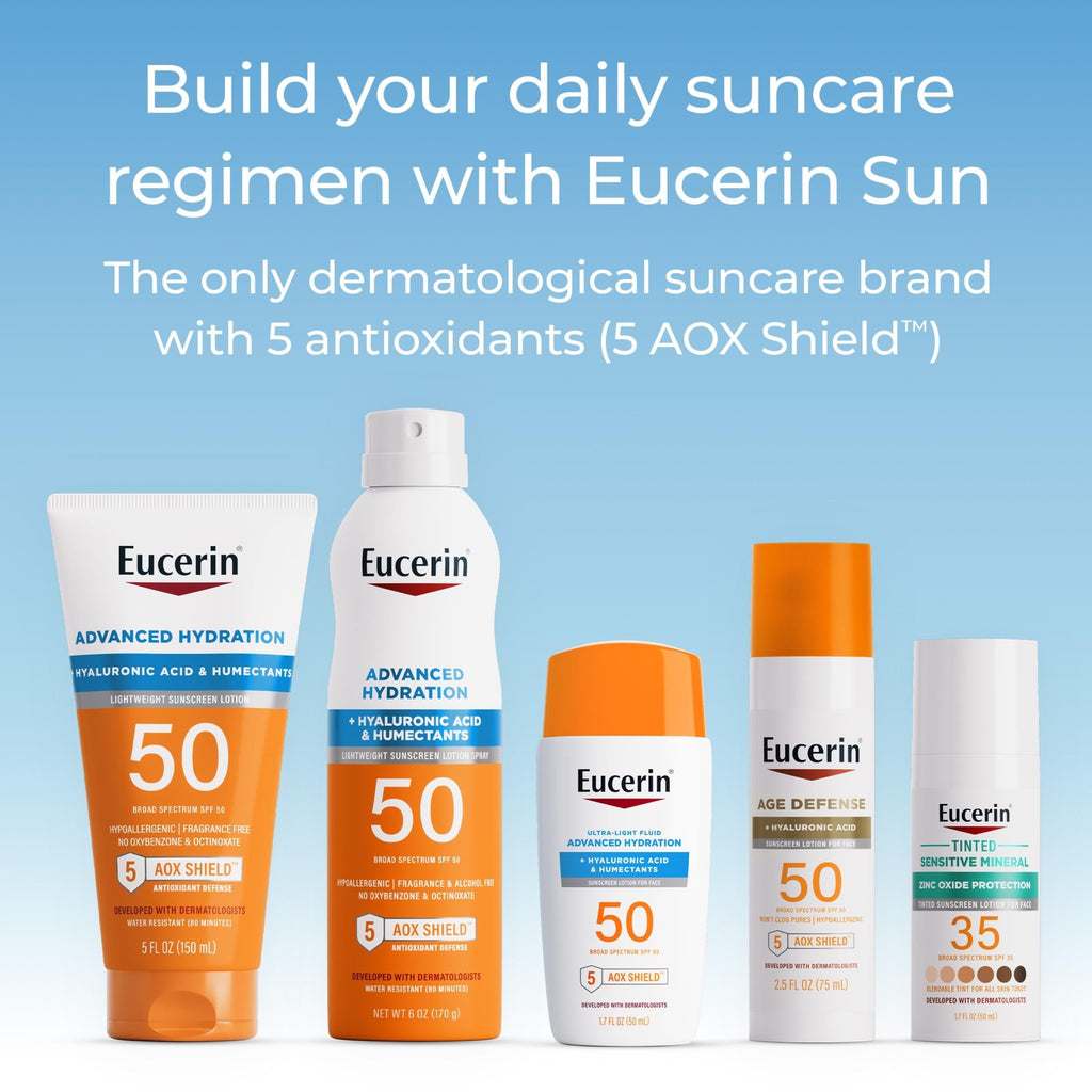 Eucerin Sun Tinted Age Defense Face Sunscreen Lotion SPF 50 with Hyaluronic Acid - FENGGESTORE20