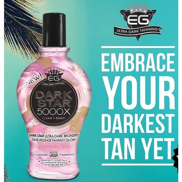 European Gold Dark Star 5000X Indoor Tanning Lotion for Tanning beds, 12 fl oz - FENGGESTORE20
