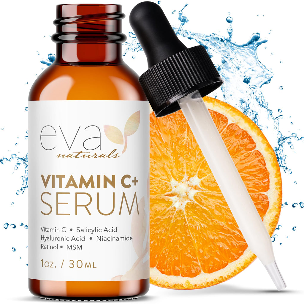 Eva Naturals Vitamin C Serum for Face – Anti Aging Dark Spot Remover & Corrector with Retinol, Hyaluronic Acid - FENGGESTORE20