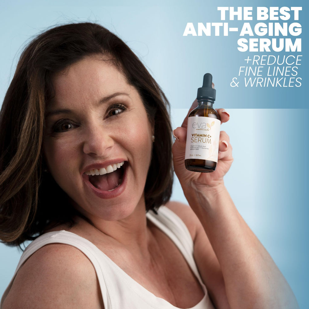 Eva Naturals Vitamin C Serum for Face – Anti Aging Dark Spot Remover & Corrector with Retinol, Hyaluronic Acid - FENGGESTORE20