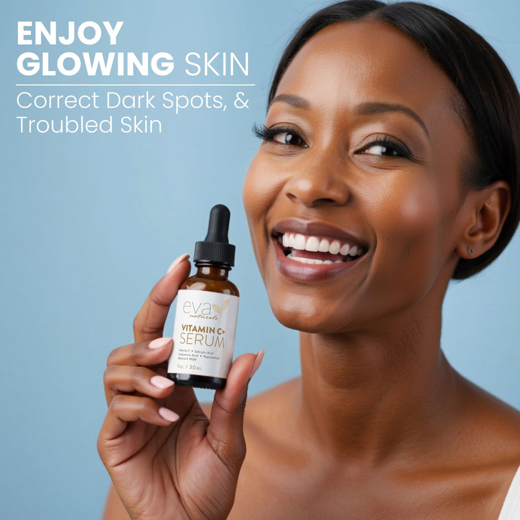 Eva Naturals Vitamin C Serum for Face – Anti Aging Dark Spot Remover & Corrector with Retinol, Hyaluronic Acid - FENGGESTORE20