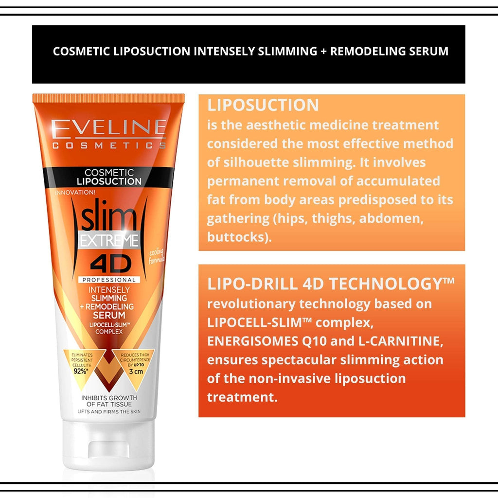 Eveline Slim Extreme 4D Liposuction Body Serum, 8.80 Fluid Ounce - FENGGESTORE20