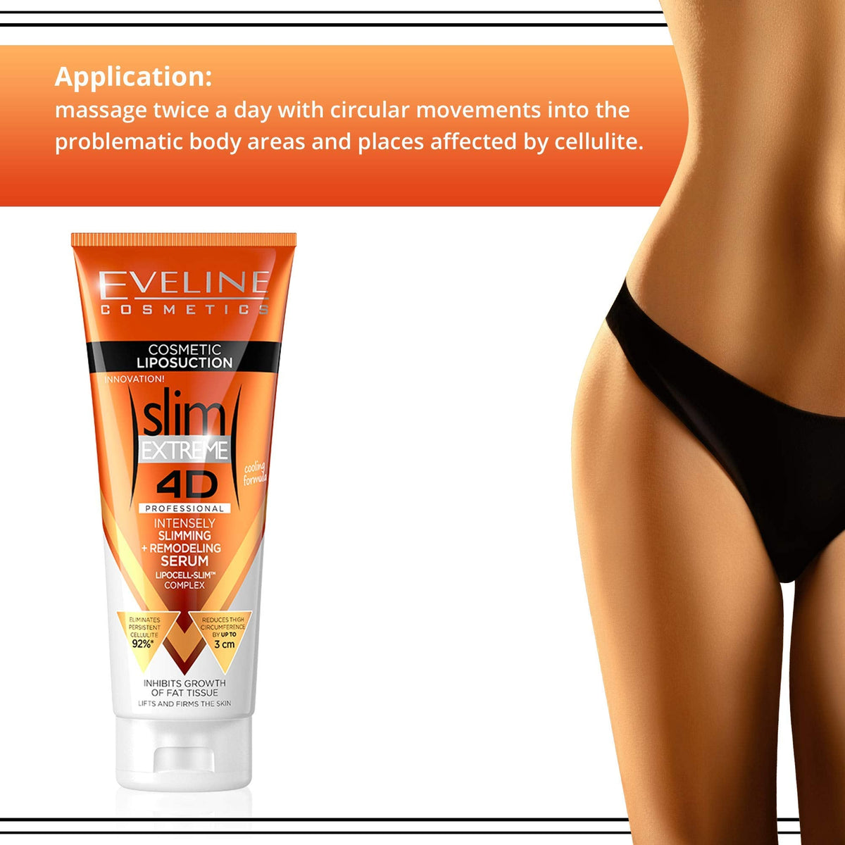 Eveline Slim Extreme 4D Liposuction Body Serum, 8.80 Fluid Ounce - FENGGESTORE20