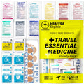 EVERLIT CARE Travel Essential Medicine First Aid Kit I Bonus Medical Supplies I TSA Compliant Mini Size Medkit for Traveling Camping Trips Individually Packed 64 Tablets (Refill Pack) - FENGGESTORE20