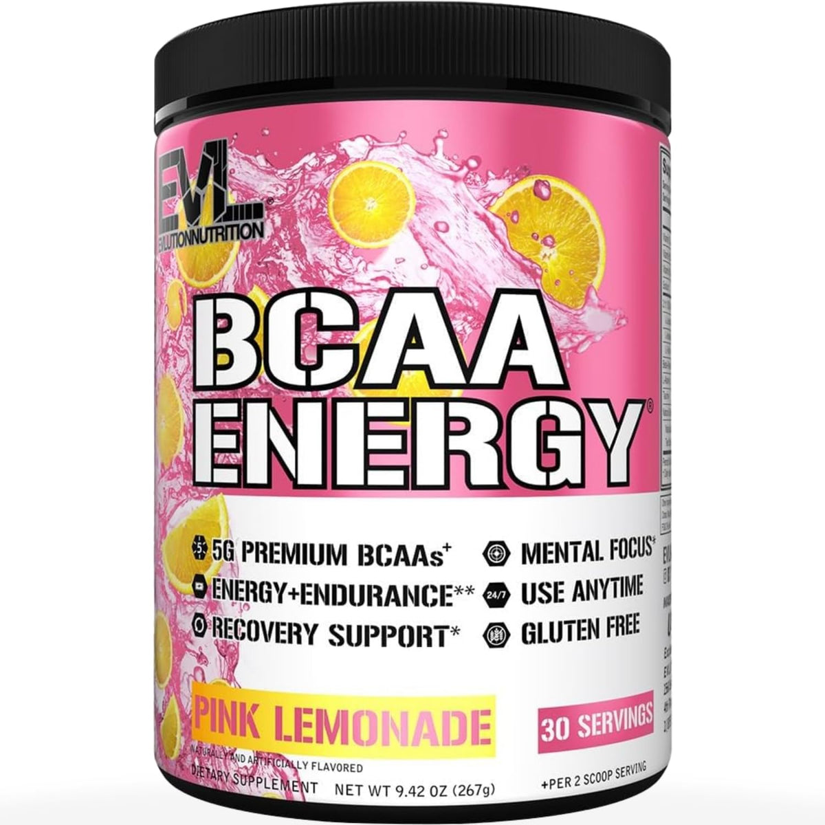 Evlution EVL BCAAs Amino Acids Powder - BCAA Energy Pre Workout Powder for Muscle Recovery Lean Growth and Endurance - Rehydrating Post Workout Recovery - FENGGESTORE20