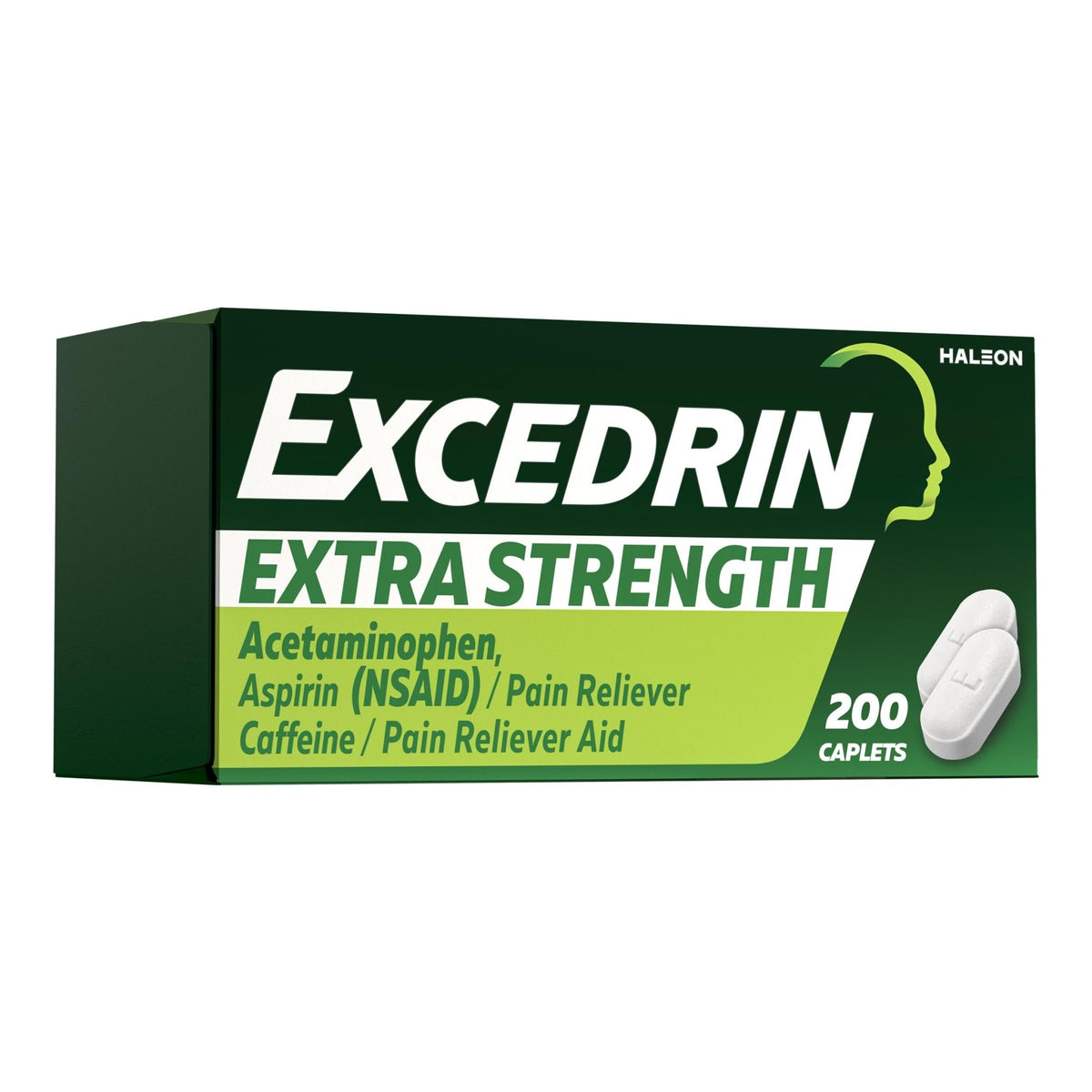 Excedrin Extra Strength Pain Relief Caplets for Headache Relief, Acetaminophen 250mg, Aspirin 250mg, Caffeine 65mg, Pain Reliever, 200 Count - FENGGESTORE20