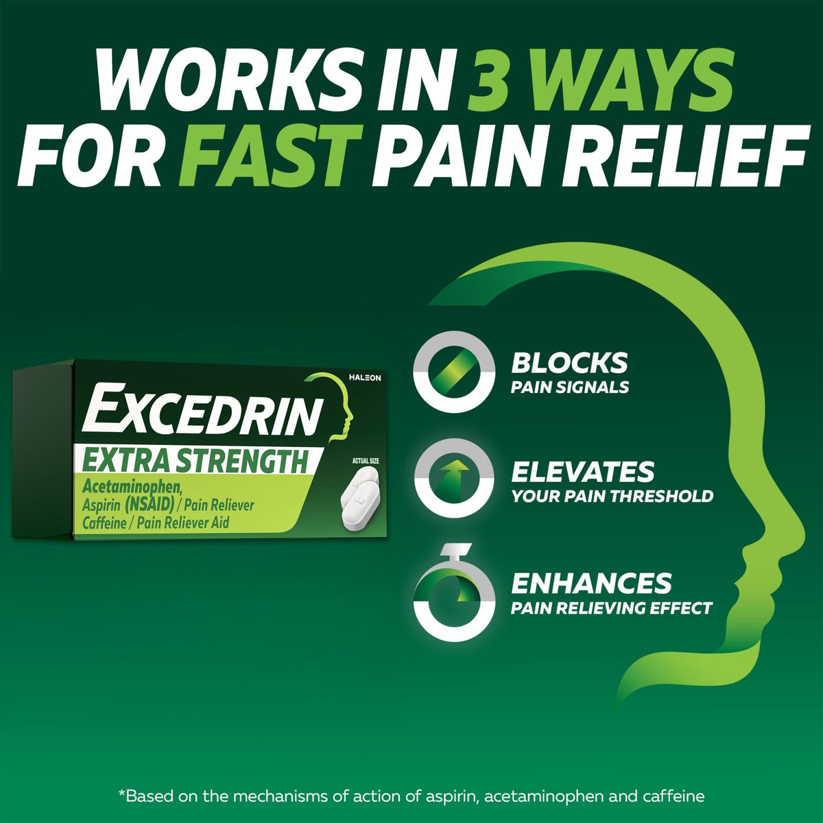 Excedrin Extra Strength Pain Relief Caplets for Headache Relief, Acetaminophen 250mg, Aspirin 250mg, Caffeine 65mg, Pain Reliever, 200 Count - FENGGESTORE20