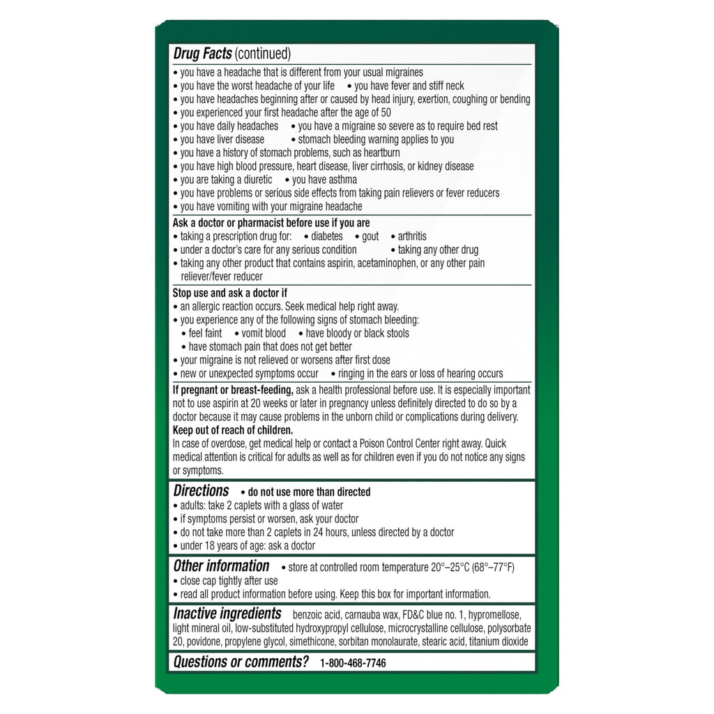 Excedrin Migraine Relief Caplets to Alleviate Migraine Symptoms - 200 Count - FENGGESTORE20
