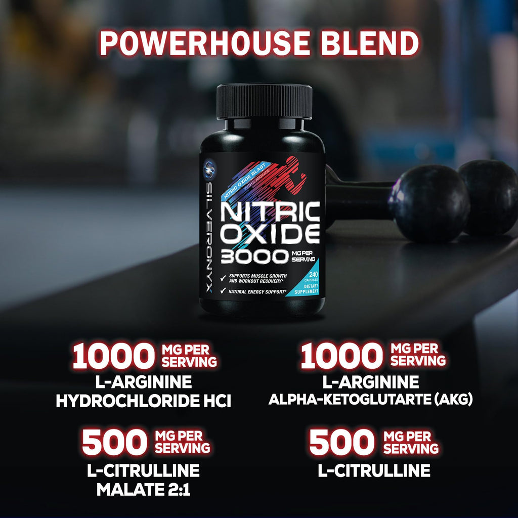 Extra Strength Nitric Oxide Booster - 3X Strength L-Arginine AKG & Citrulline Malate - Men & Women Premium Pre Workout Nitric Booster - Natural Energy & Muscle Support - FENGGESTORE20