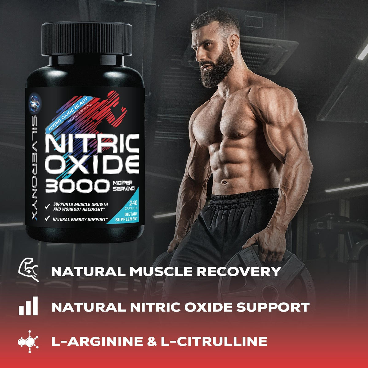 Extra Strength Nitric Oxide Booster - 3X Strength L-Arginine AKG & Citrulline Malate - Men & Women Premium Pre Workout Nitric Booster - Natural Energy & Muscle Support - FENGGESTORE20