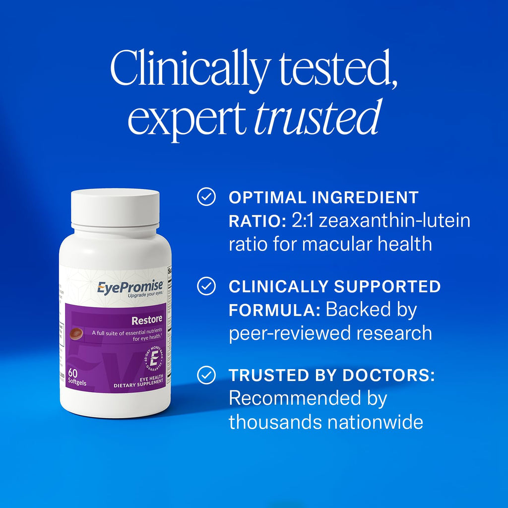 EyePromise Restore Eye Health Supplements - 60 Softgels, 30-Day Supply - Omega 3 Supplement for Aging Eyes with Lutein and Zeaxanthin, - FENGGESTORE20