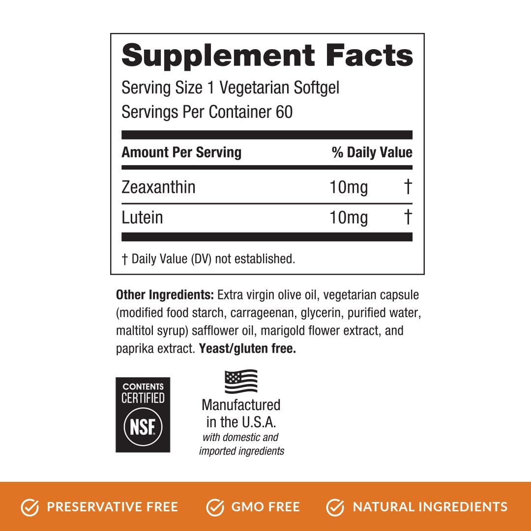 EyePromise Zeaxanthin + Lutein Eye Vitamin - 60 Softgels Capsules Made with Natural Ingredients for Diets Including Gluten Free and Vegetarian - FENGGESTORE20