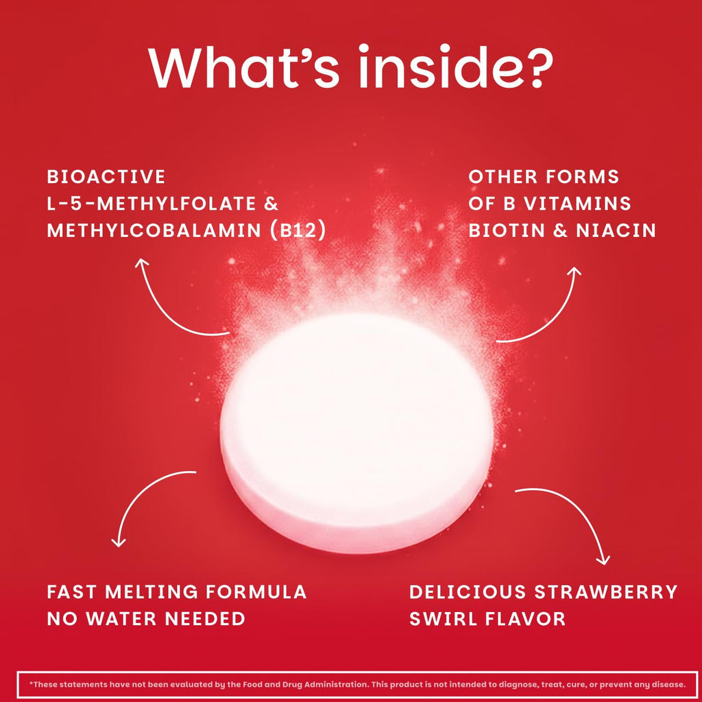 EZ Melts Dissolvable B-Complex - Vitamin B Complex - Provides Energy Metabolism & Heart Health Support - with Methylated B12 & Folate - Non-GMO & Vegan - FENGGESTORE20
